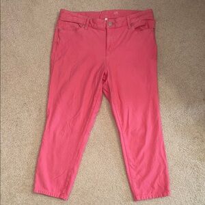 S & Co. Vibrant Low Rise Coral Cropped Jeans